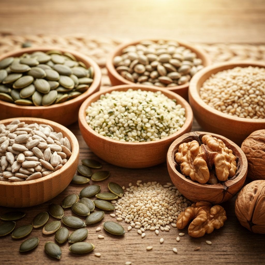 Verschiedene Samen als Mineralstoffquellen
